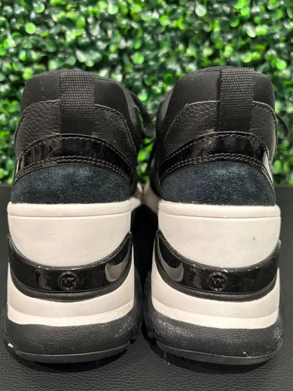 Michael Kors Black Fabric Suede Trim Sneakers Size 8.5